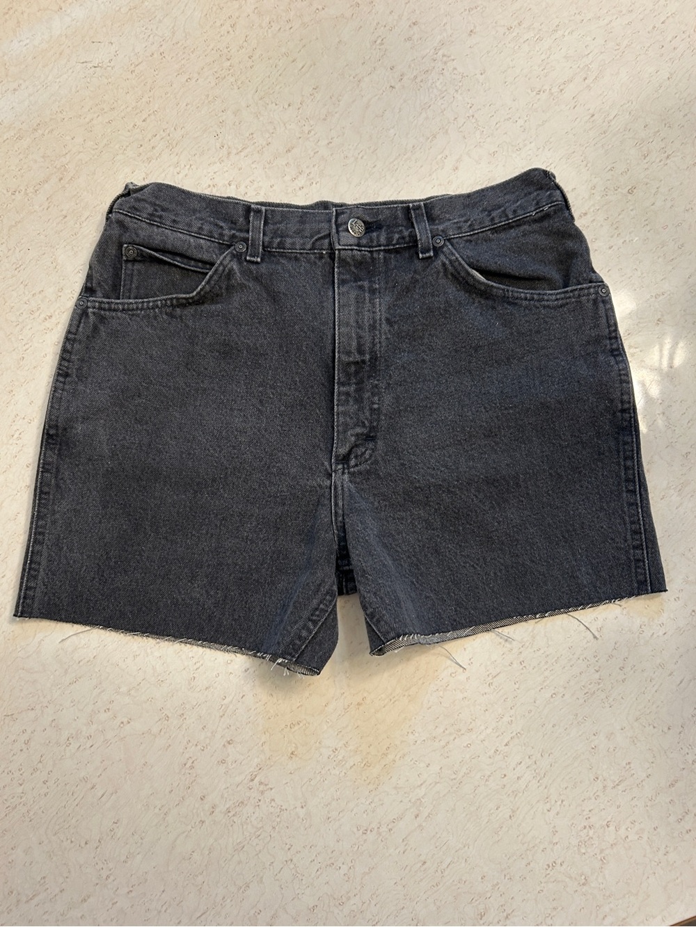High-Waist Black Denim Cutoff Shorts